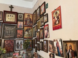 Eastern Orthodox religion is widely observed in Georgia; this guest house had a typical display of icons